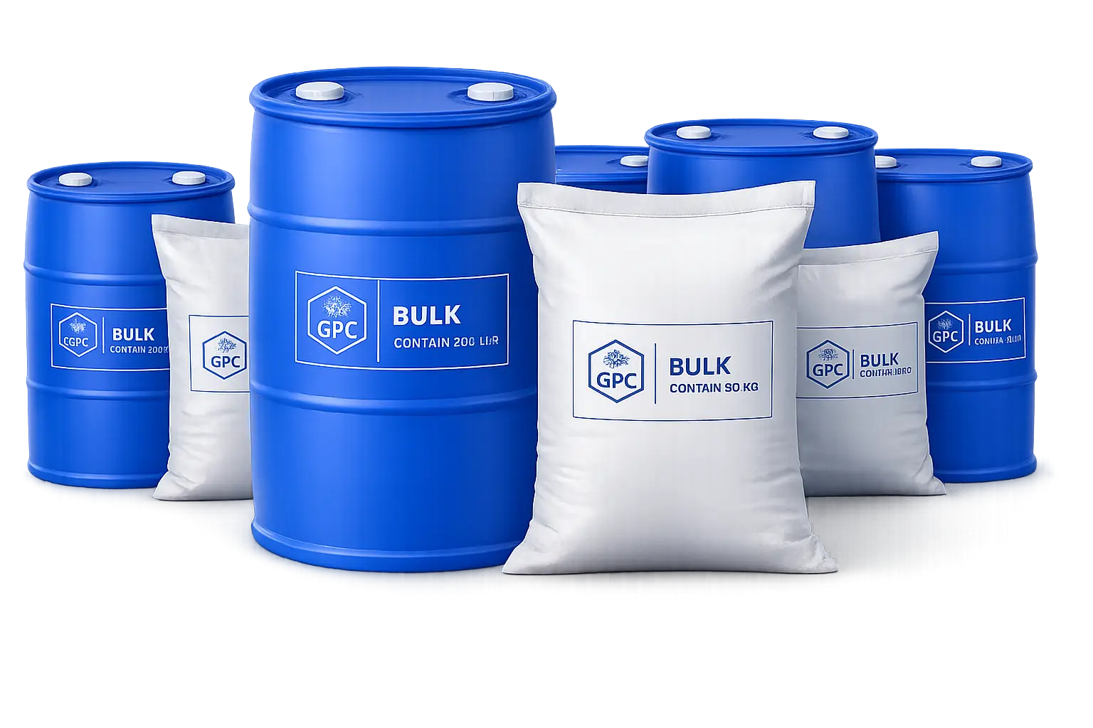 GPC Bulk Products — 200L Drums & 50KG Bags